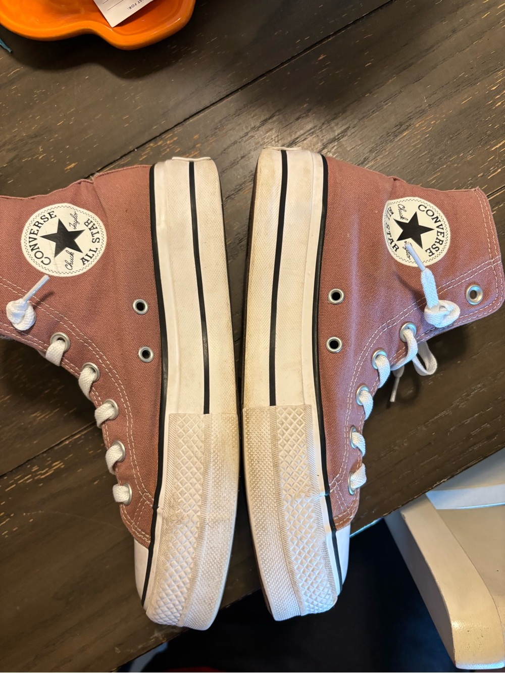 Converse High Top Sneakers - Beige and White